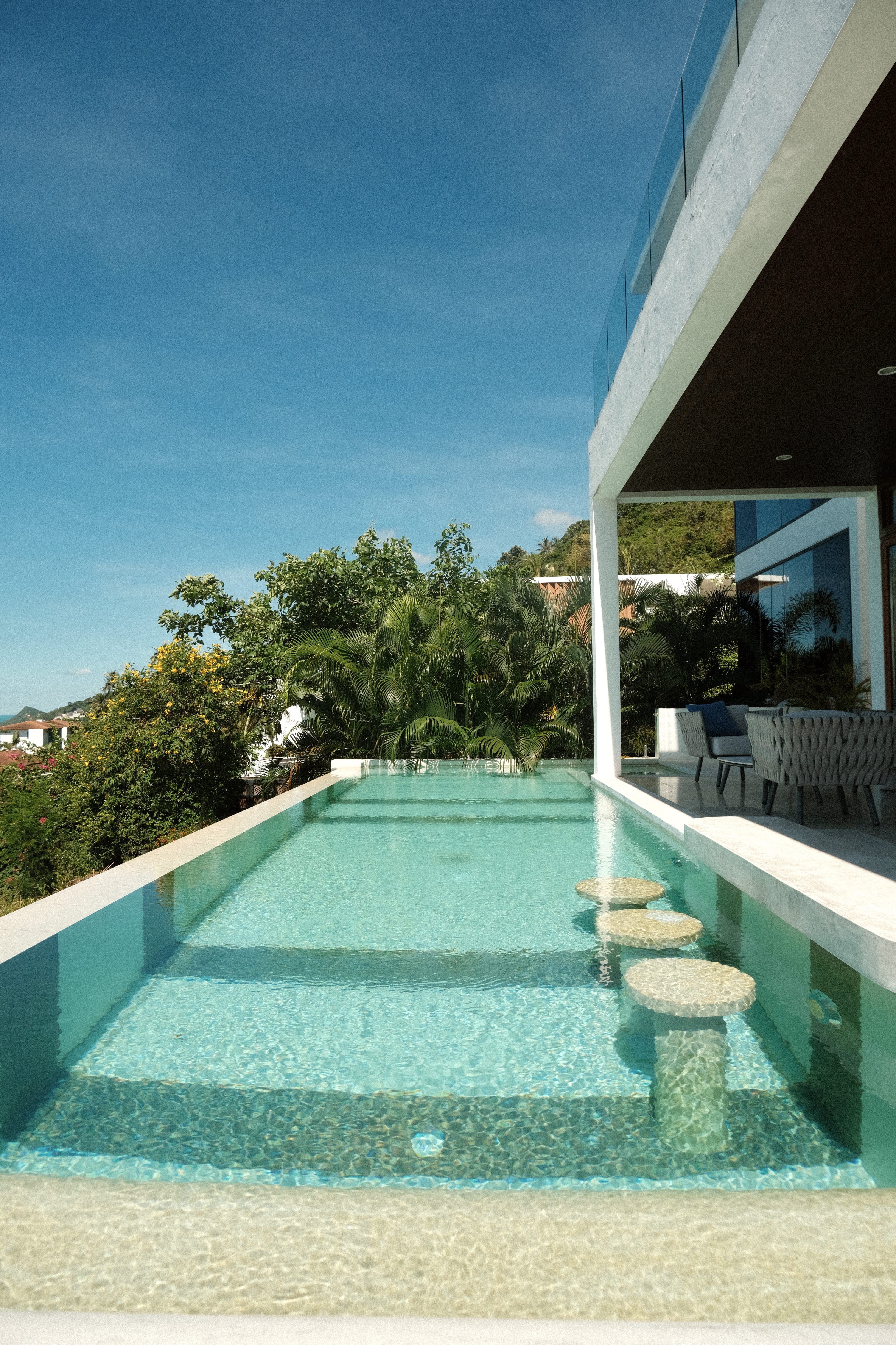 The private pool in a villa in Koh Samui, Thailand.