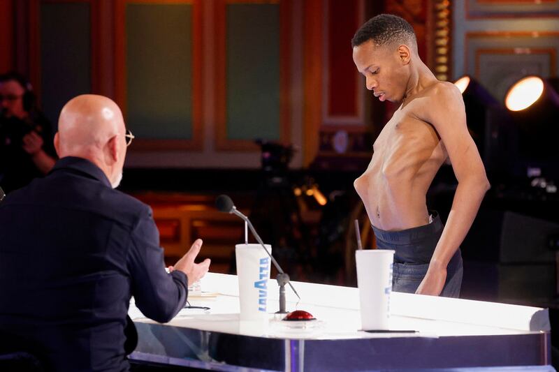 Howie Mandel and Amadou "Lastic Boy"