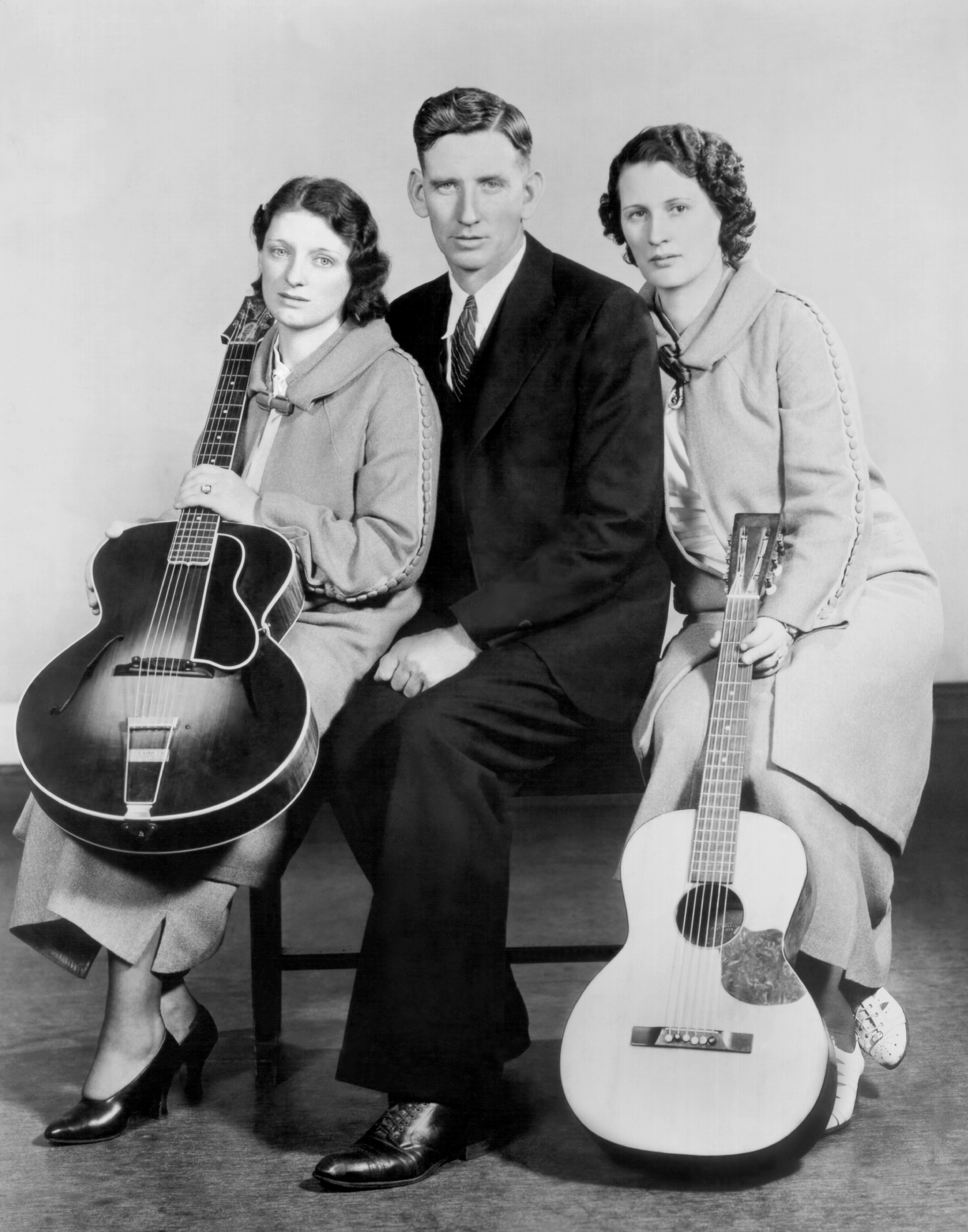 A black-and-white photo of the Carter Family in 1937