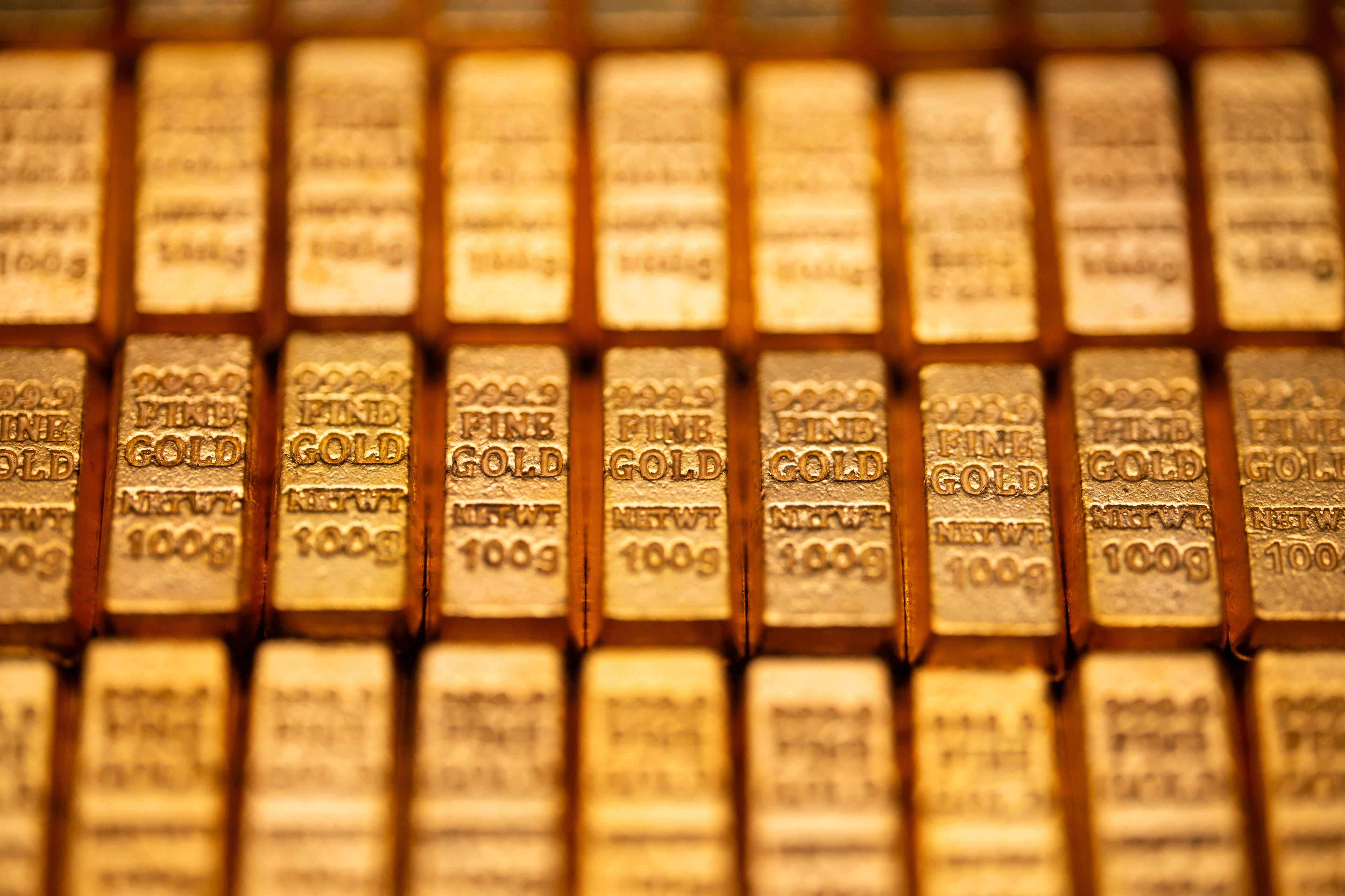 Rows of gold bars