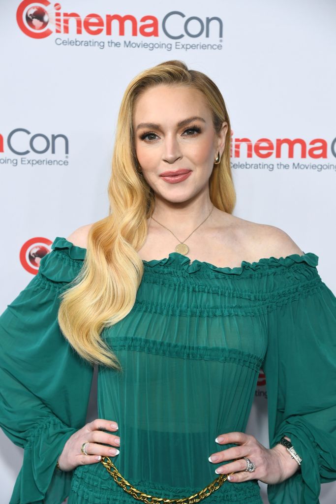 Lindsay Lohan on the red carpet during CinemaCon 2025