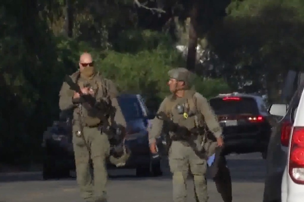 Officials seen near the scene of the crime.