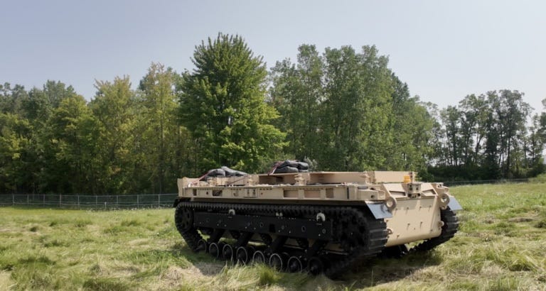 General Dynamics Land Systems TRX is seen in a grassy opening.