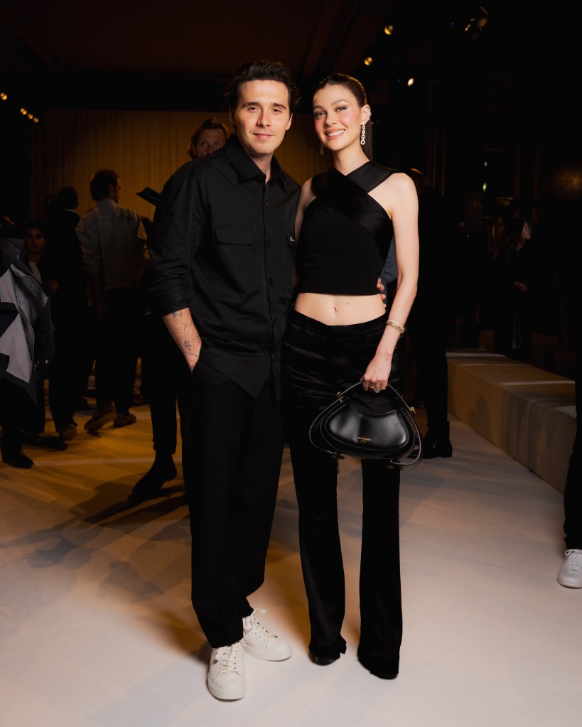 Brooklyn Beckham and Nicola Peltz attend the Balmain Womenswear Spring-Summer 2025 show as part of Paris Fashion Week on September 25, 2024 in Paris, France. 