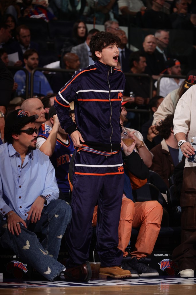 Timothée Chalamet tracksuit standing