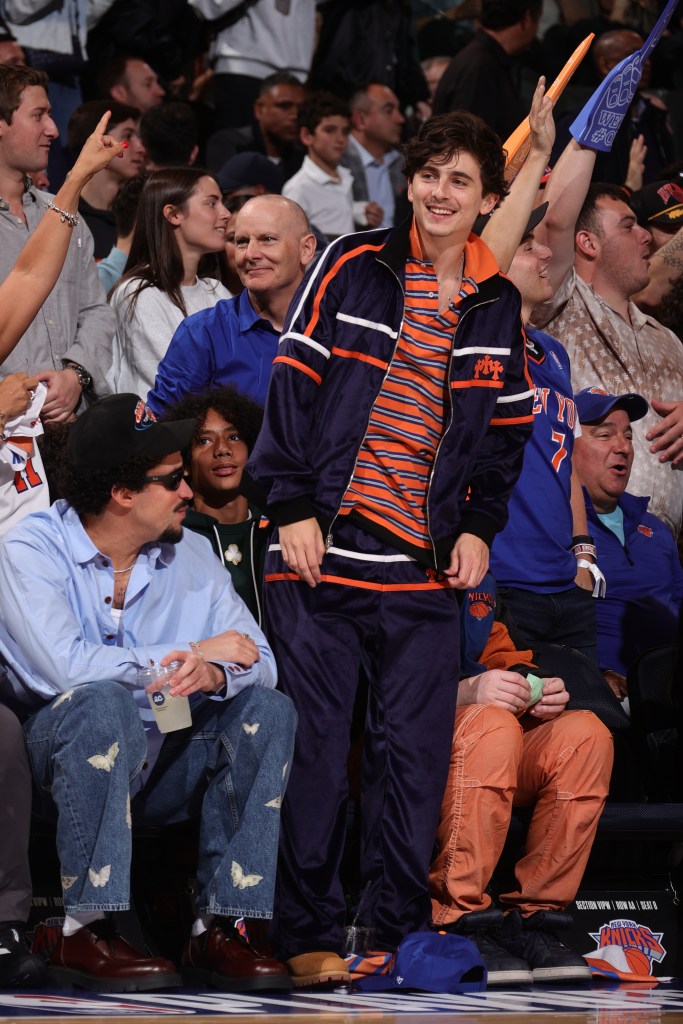 Timothée Chalamet courtside outfit