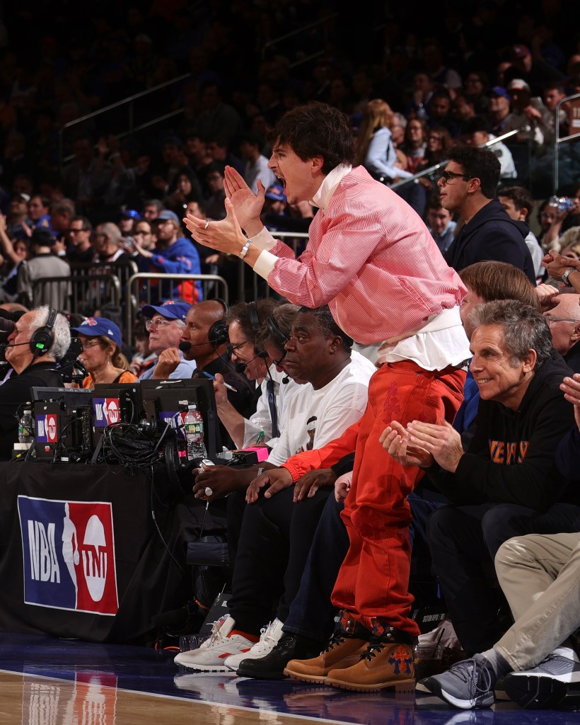 Timothée Chalamet cheering