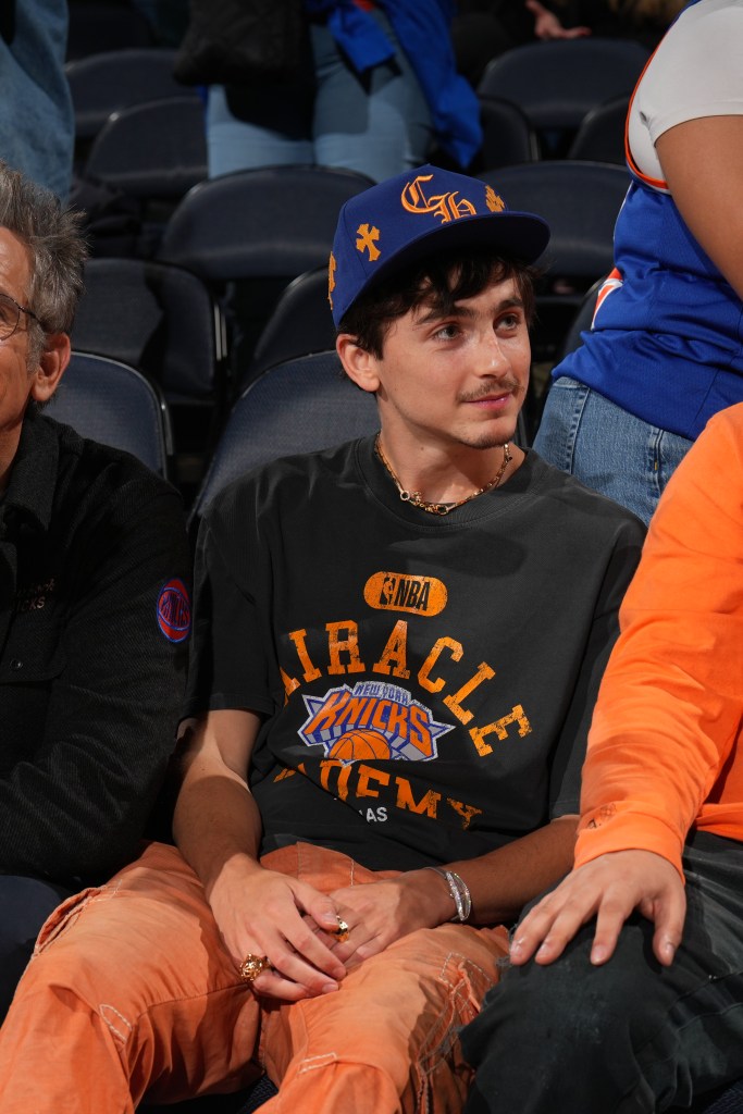 Timothée Chalamet May 23 Knicks game