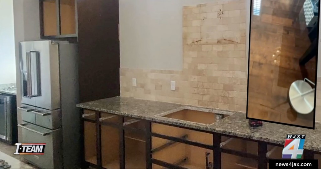The Byrd family was forced to replace their kitchen cabinets and other furniture.