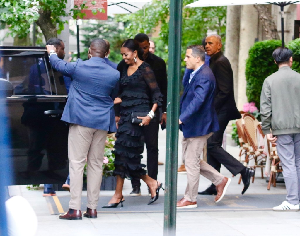 Michelle Obama and Barack Obama in NYC Tuesday