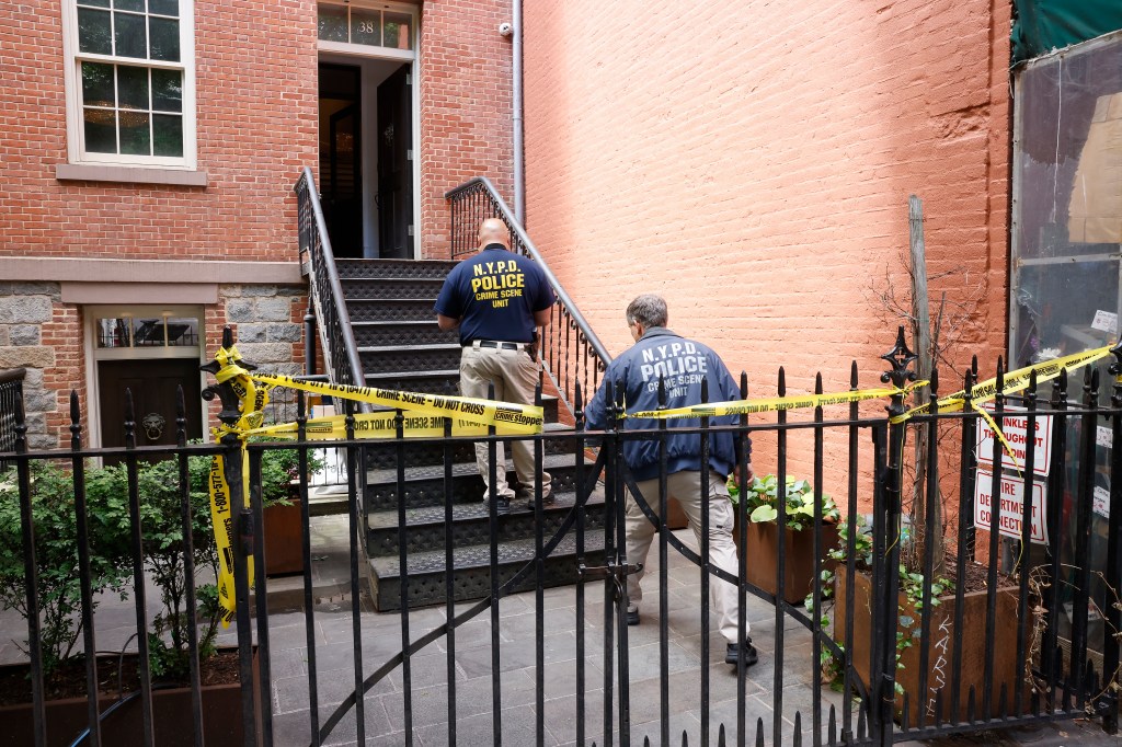 NYPD's Crime Scene Unit and police officers investigating a luxury apartment at 38 Prince Street in SoHo, New York, where alleged kidnapping and torture took place.