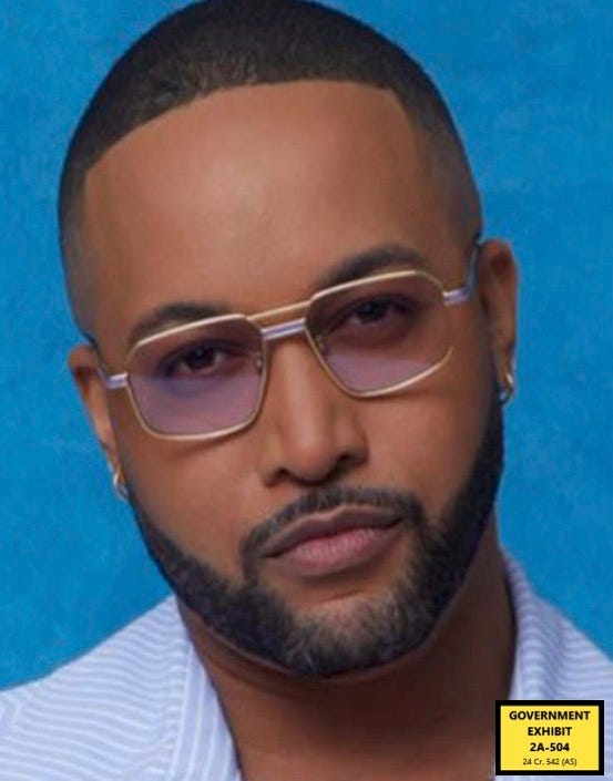 Prosecutors' photo of celebrity stylist Deonte Nash, a witness in the Sean
