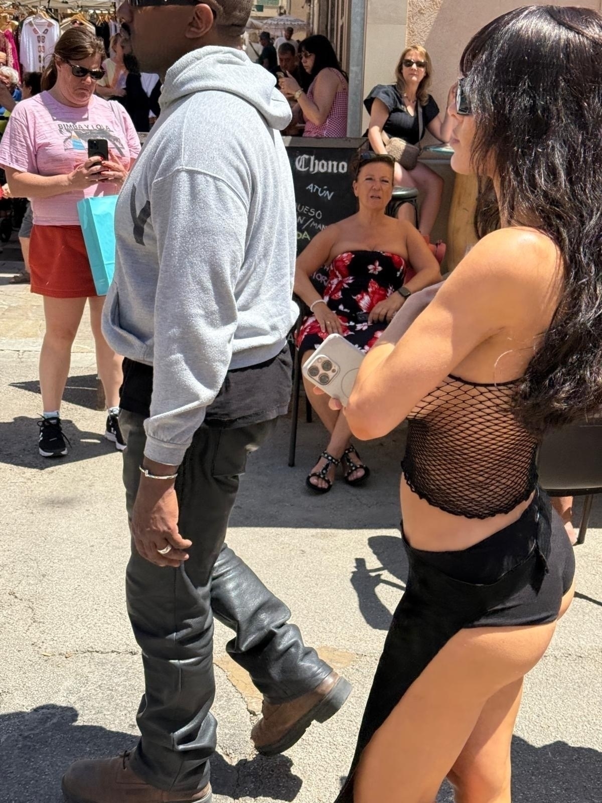 Kanye West and Bianca Censori in Spain. 