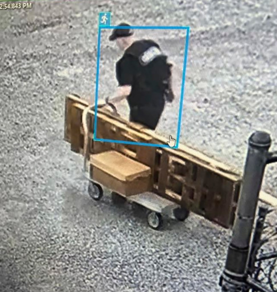 This image provided by the Stone County Arkansas Sheriffs Office shows Grant Hardin, a former police chief and convicted killer, escaping the North Central Unit prison wearing a disguise in Calico Rock, Ark.