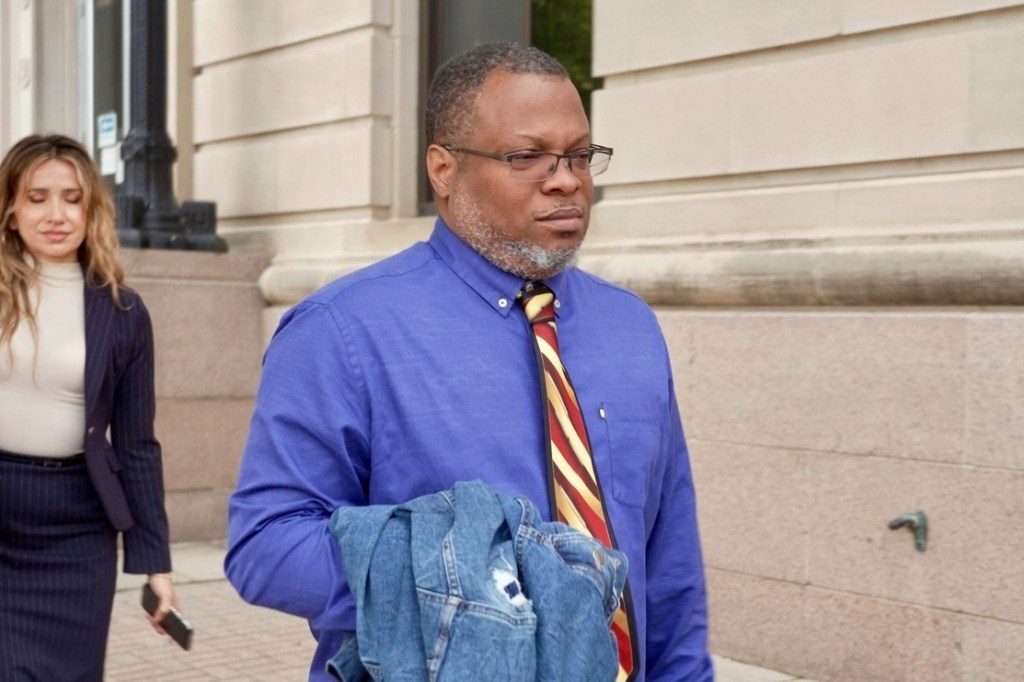Steve Anthony Shand Leaves court after being sentenced on human smuggling charges on May 28, 2025, in Fergus Falls, Minn.