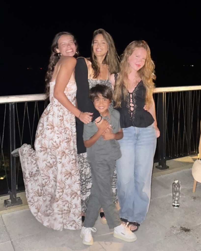 Jessica Alba with her kids in April. 