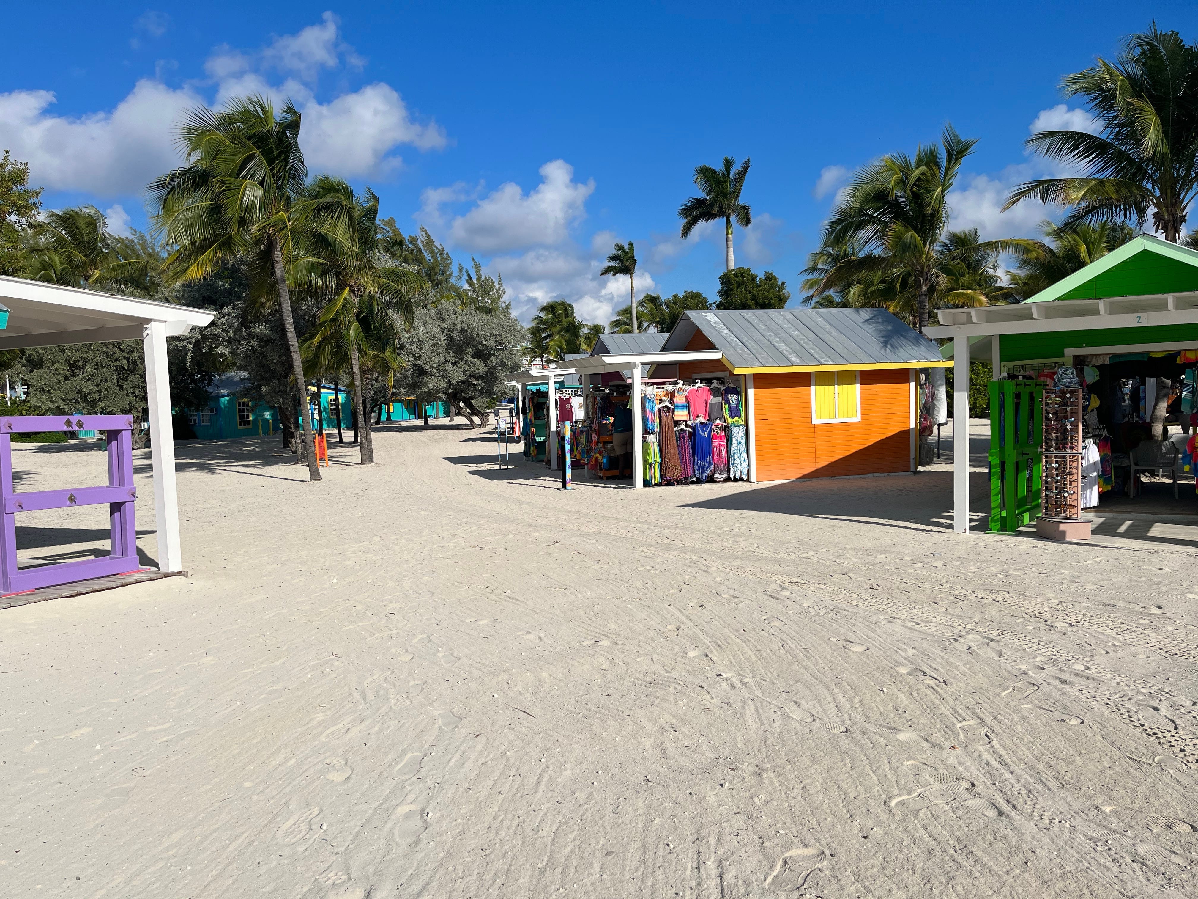 Market vendors on land.