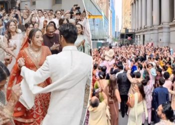 Indian couple’s extravagant wedding parade shuts down Wall Street — meet the bride and groom
