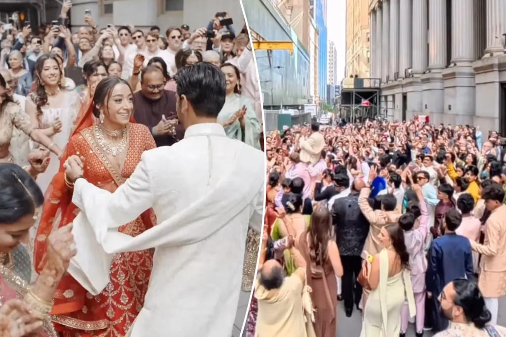 Indian couple’s extravagant wedding parade shuts down Wall Street — meet the bride and groom
