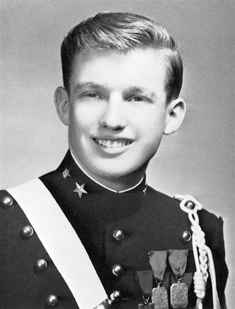 Trump in 1964 in military academic uniform