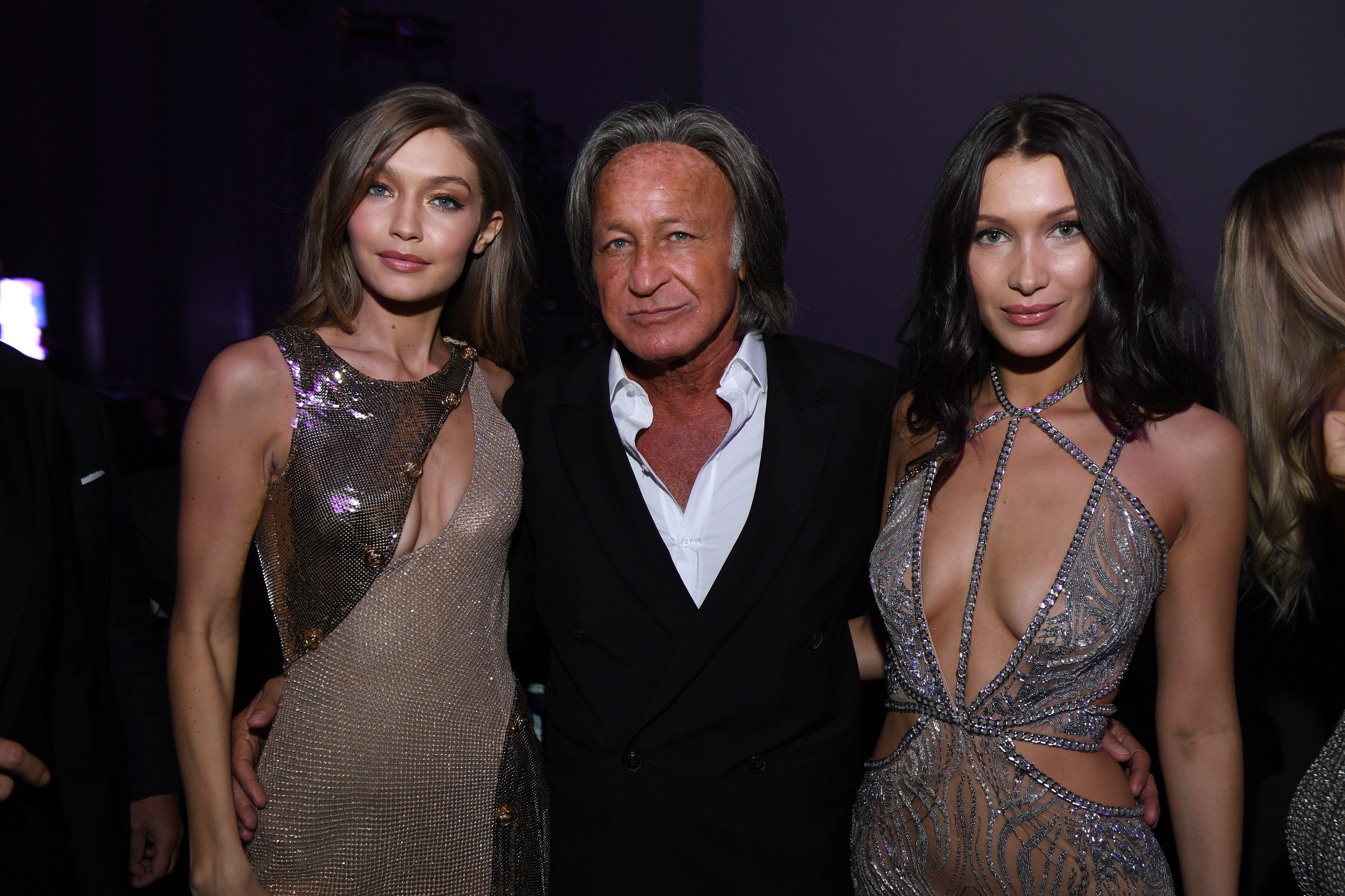 Gigi, Mohamed and Bella Hadid in Paris in November 2016