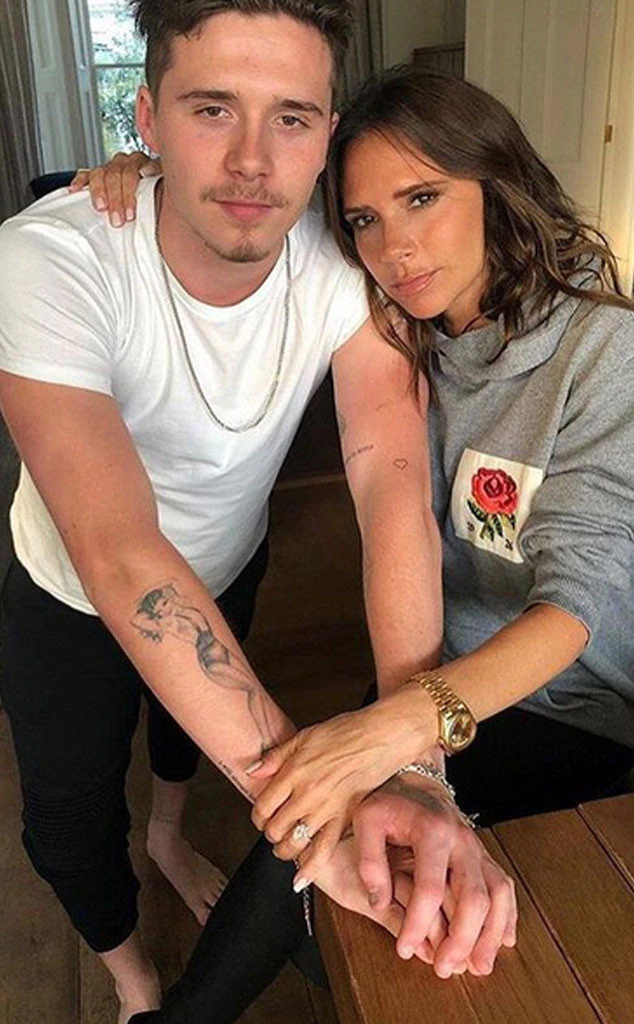 Victoria Beckham and son Brooklyn via Instagram