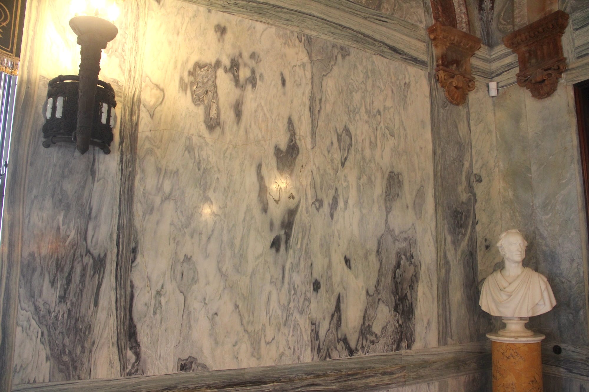 A marble wall at The Breakers.