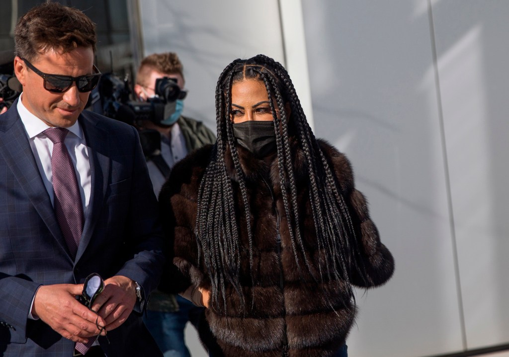 A photo of Jen Shah leaving court