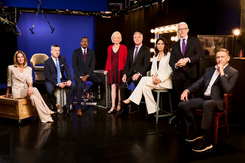 Sharyn Alfonsi, L. Jon Wertheim, Bill Whitaker, Lesley Stahl, Scott Pelley, Cecilia Vega, Anderson Cooper and Executive Producer Bill Owens, from the CBS Original News Series 60 MINUTES, scheduled to air on the CBS Television Network. Photo: Jai Lennard/CBS ©2023 CBS Broadcasting, Inc. All Rights Reserved.