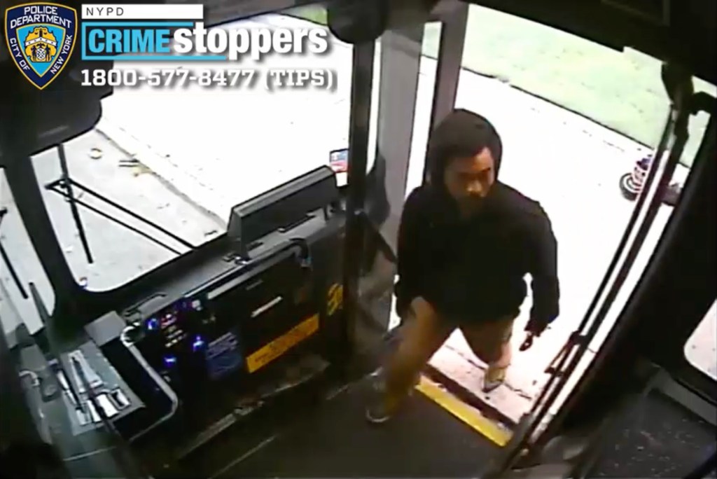 A maniac bashed a Brooklyn MTA bus driver in the face with a wrench, cops said.