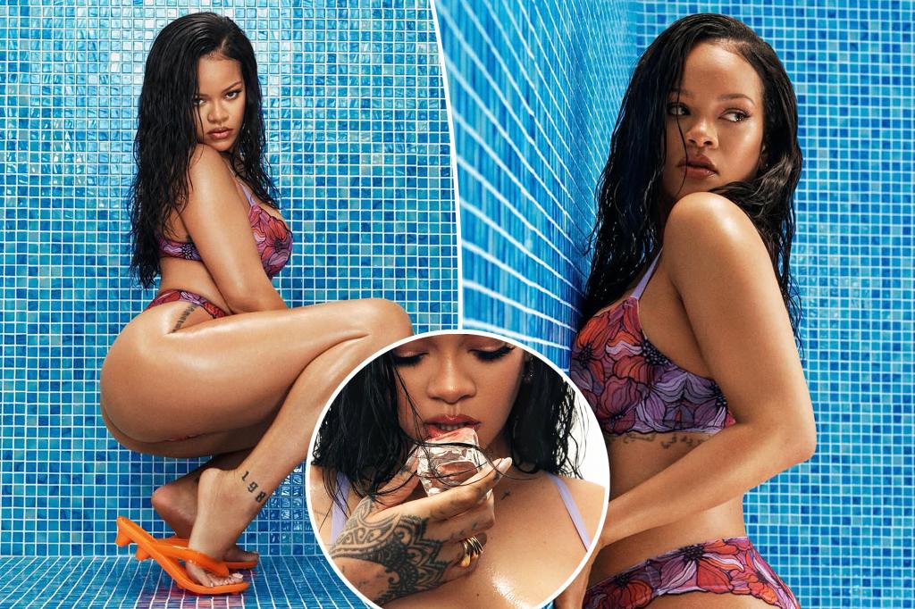 Pregnant Rihanna’s ‘playing hide the baby bump’ in sultry new Savage X Fenty lingerie campaign