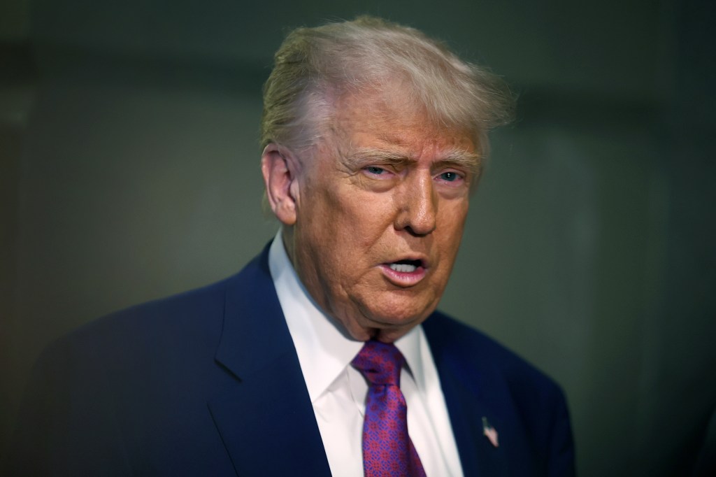 President Donald Trump arrives for a meeting at the US Capitol on May 20, 2025.
