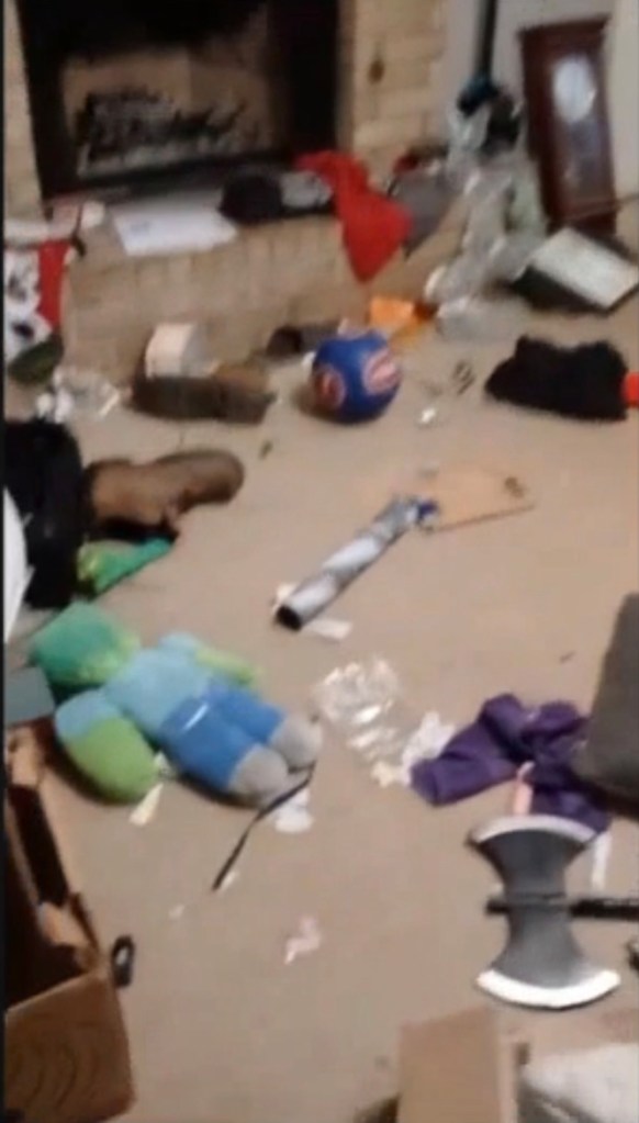 Trash covered the floor of the home when police arrived on scene.