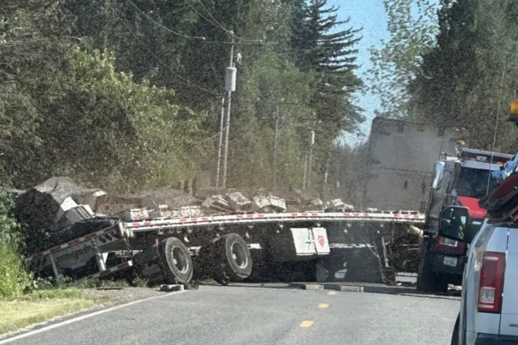 Locals were urged to avoid the area and the road was shut down.