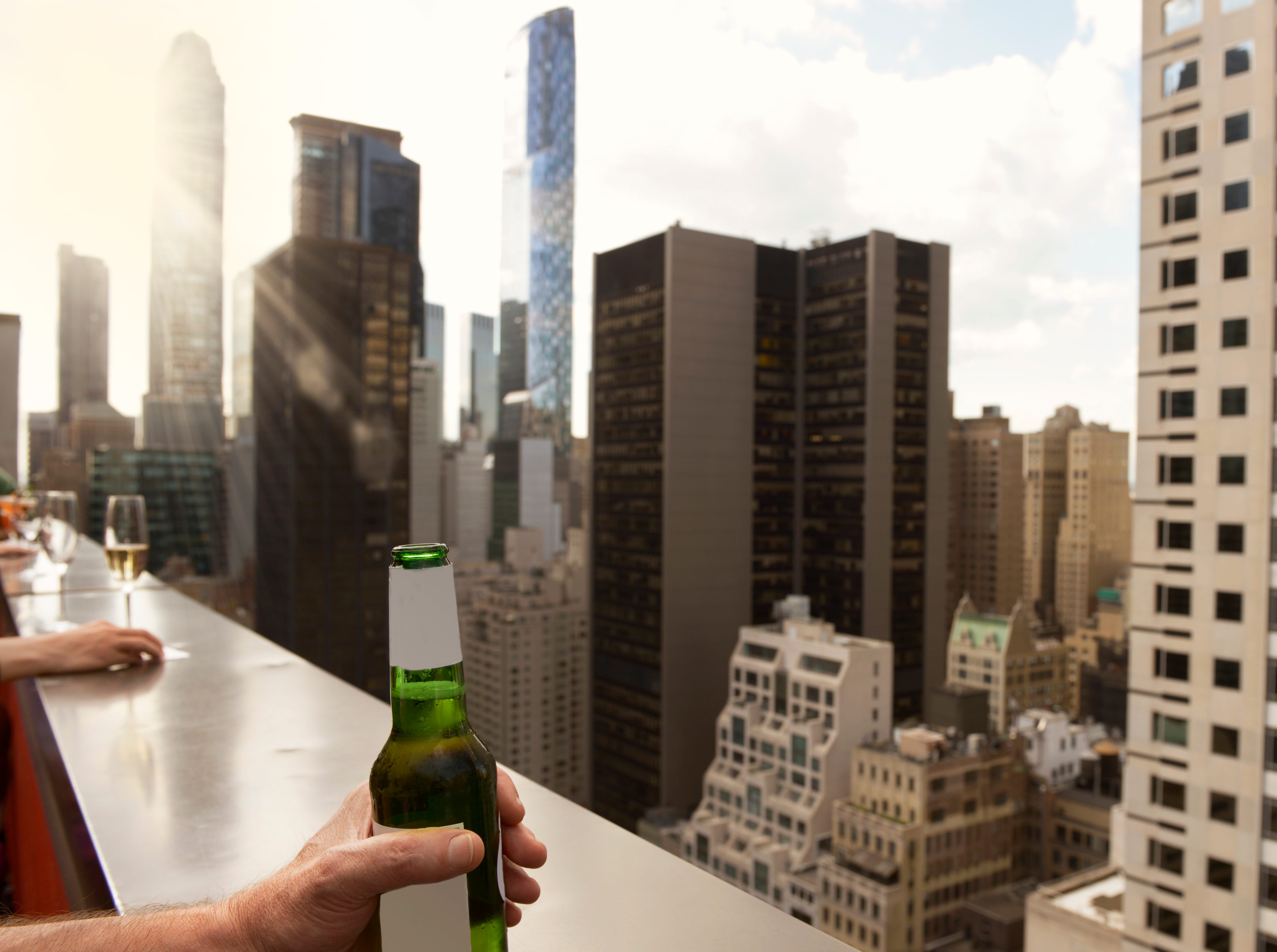 A rooftop bar in New York.