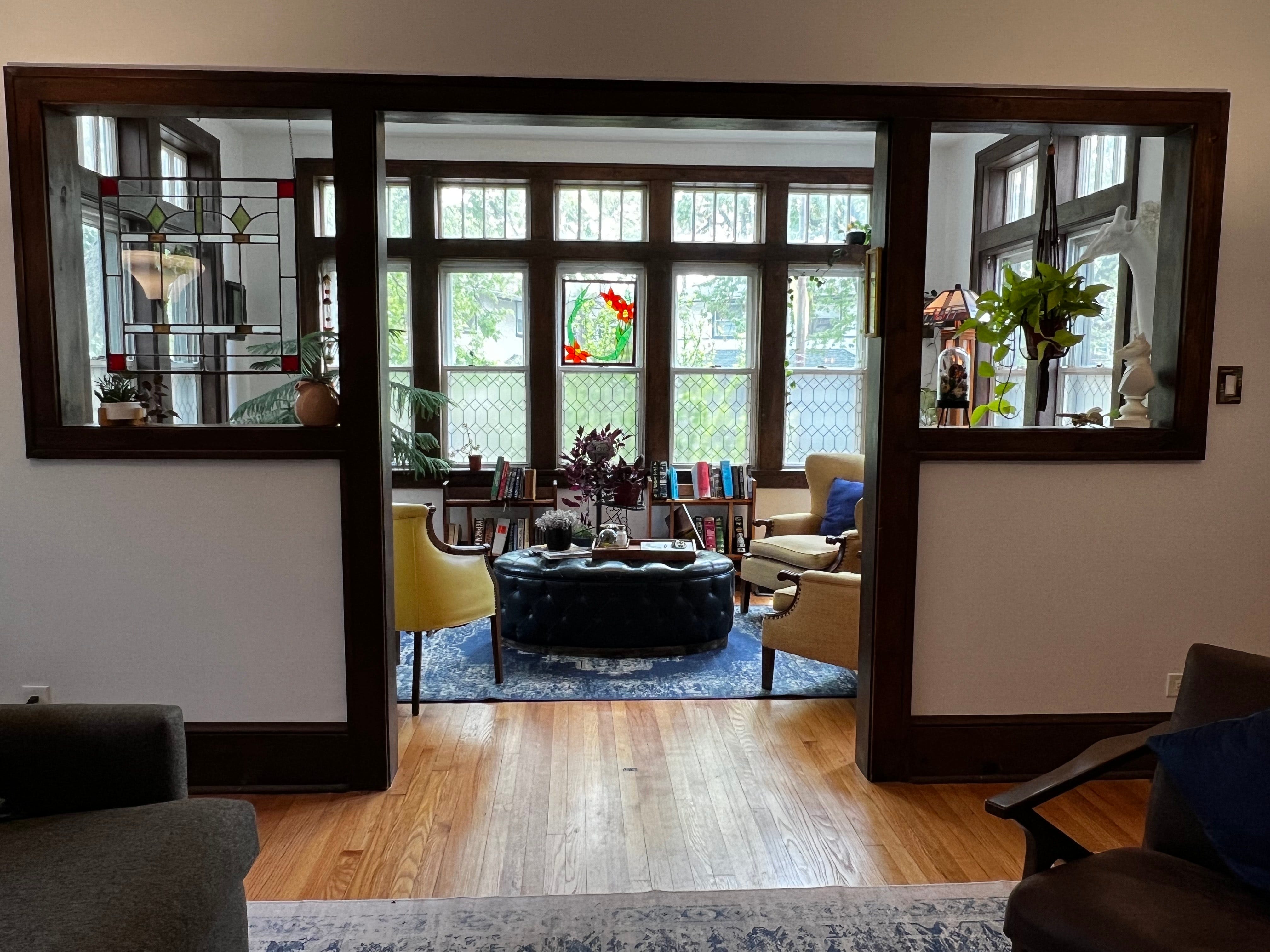 Dark trim living room
