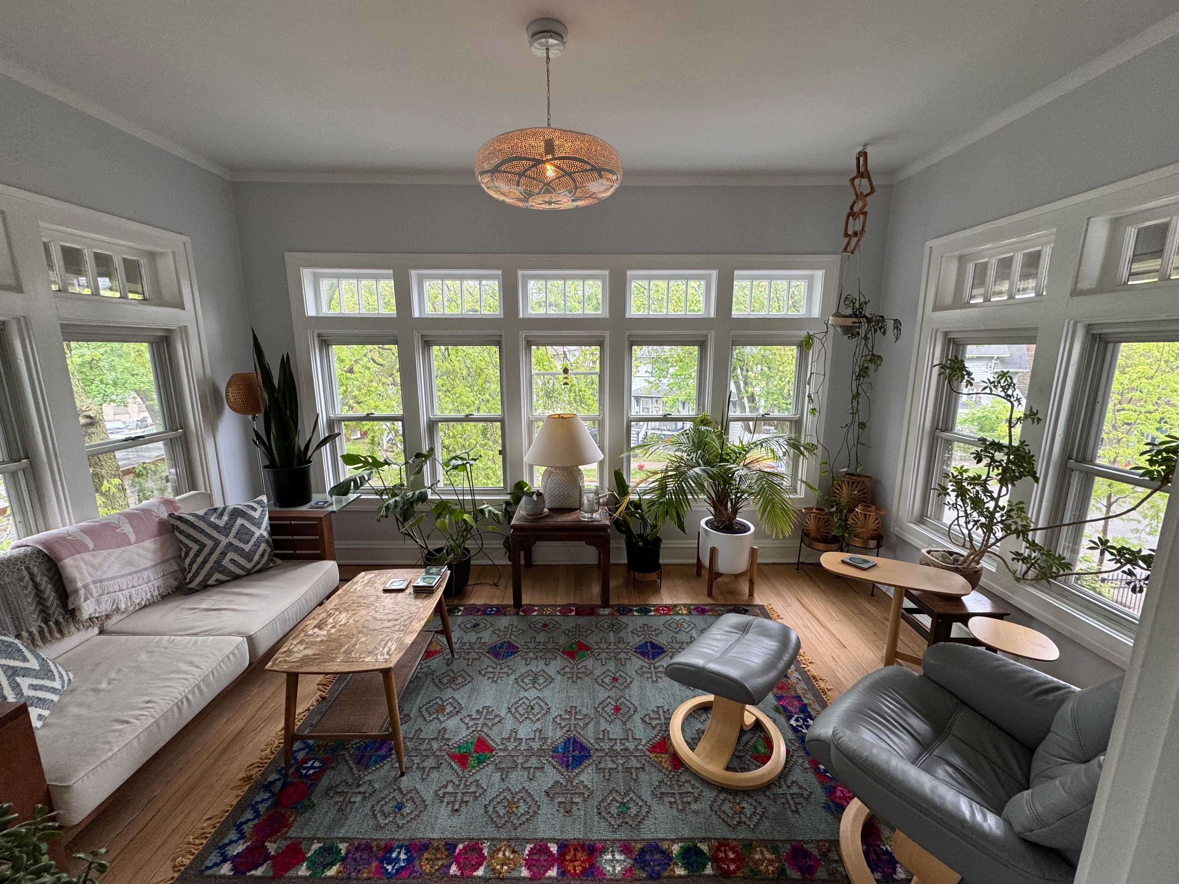 Living room with plants