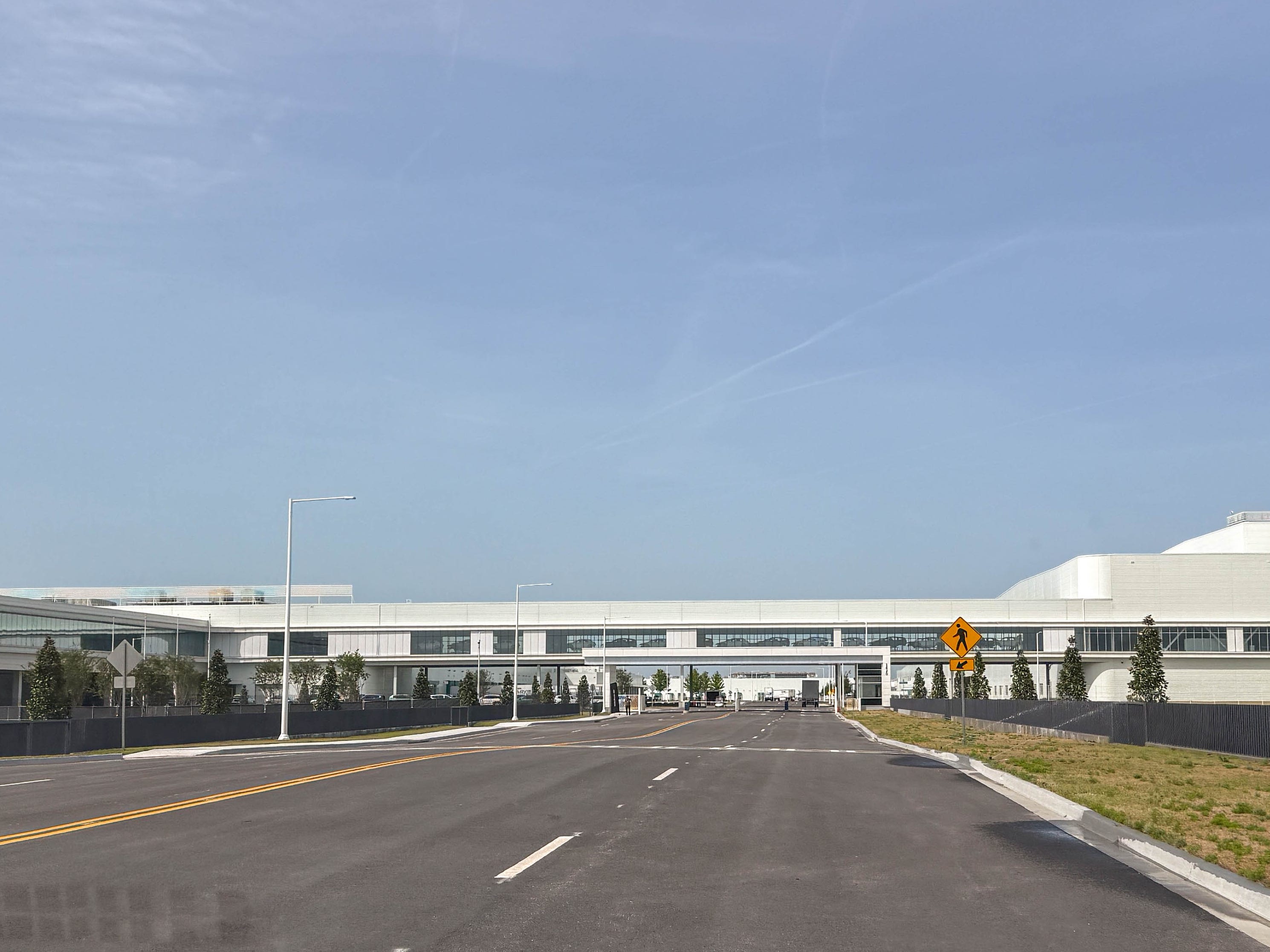 The entryway to the Hyundai Motor Group Metaplant America campus in Ellabell, Georgia.