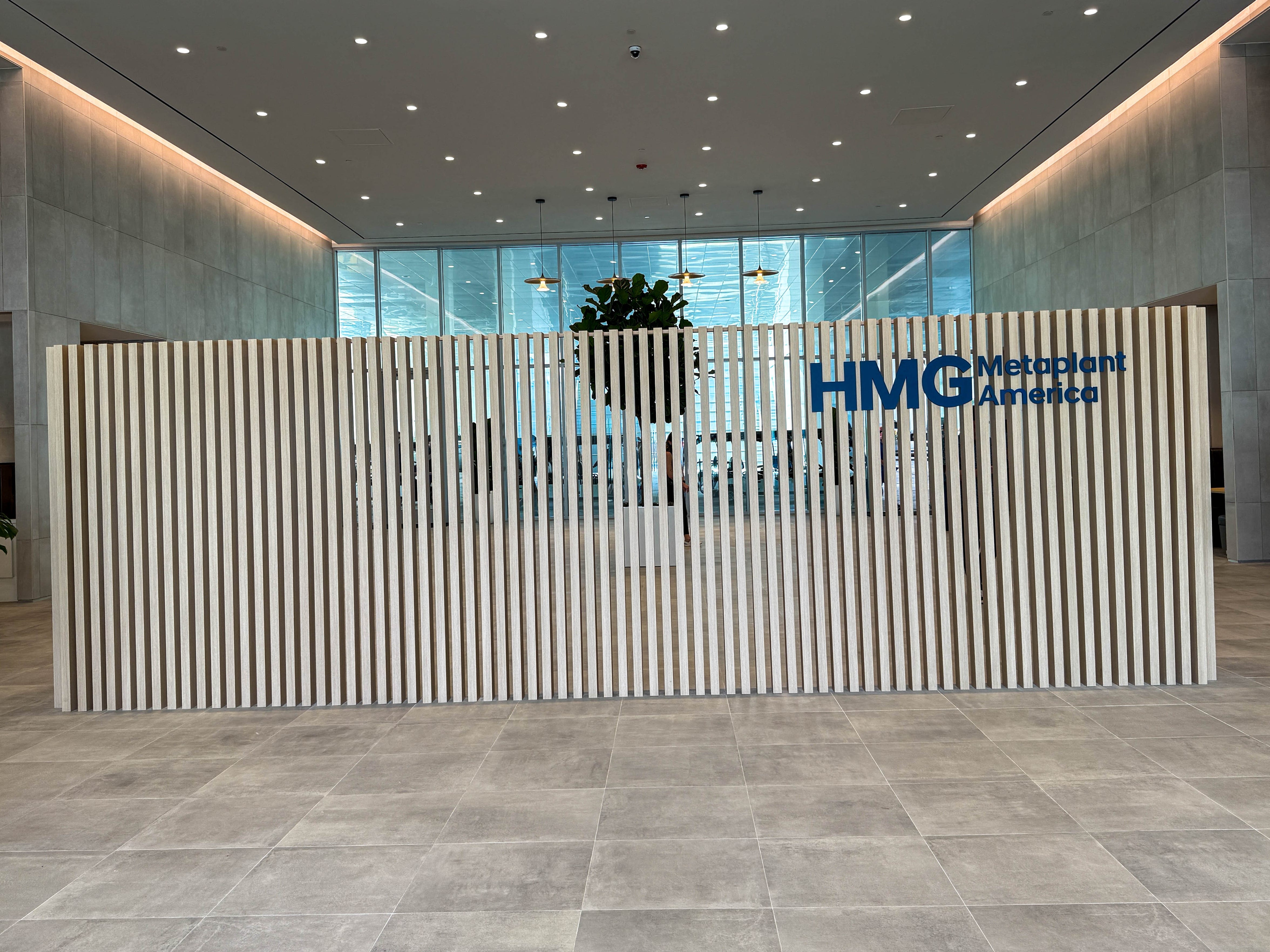 The lobby of the Hyundai Motor Group Metaplant America in Georgia.