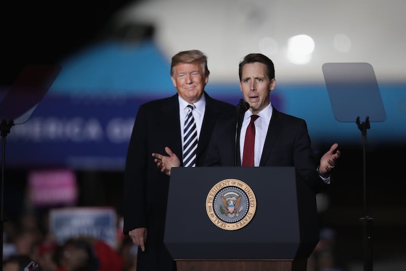 Donald Trump and Josh Hawley.
