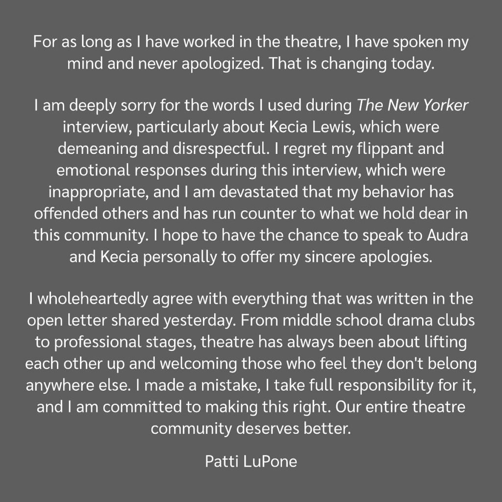 Patti LuPone IG screenshot