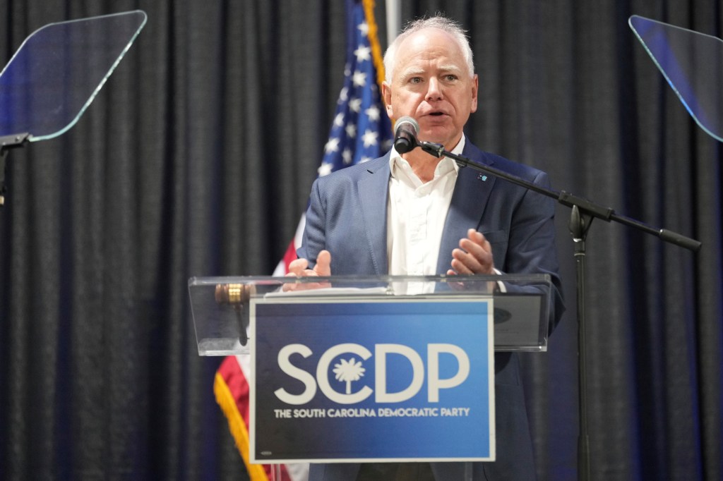 Tim Walz at his South Carolina Speech