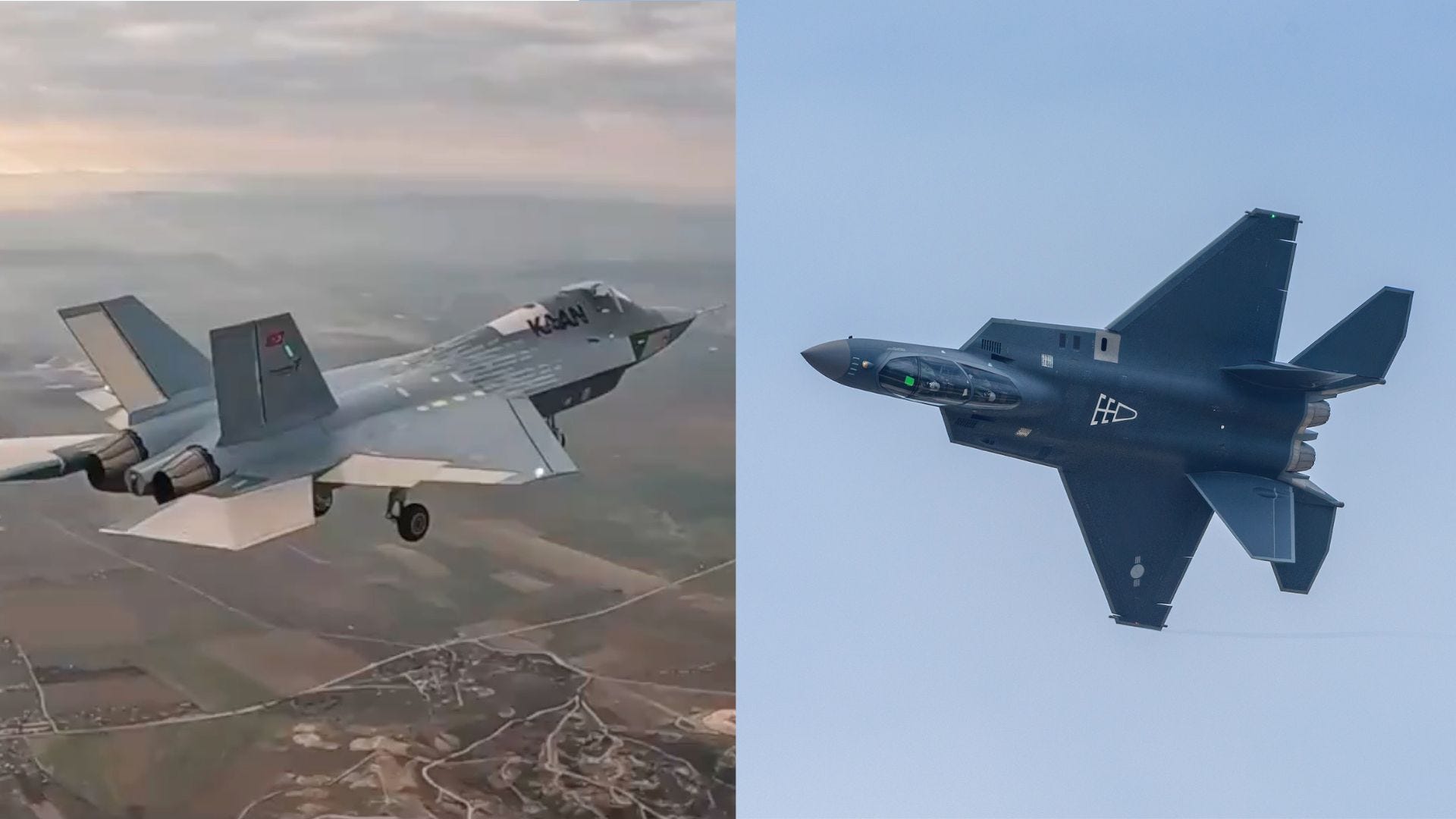 Turkey and South Korea aim to break into the ranks of countries producing the world's most advanced fighter jets with the TF Kaan, left, and the KF-21, respectively.