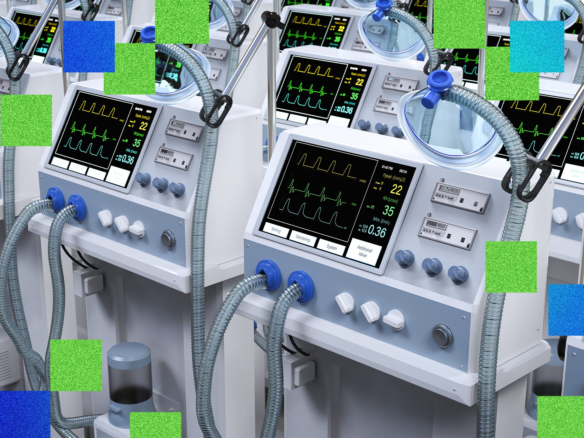 Group of ventilator machines