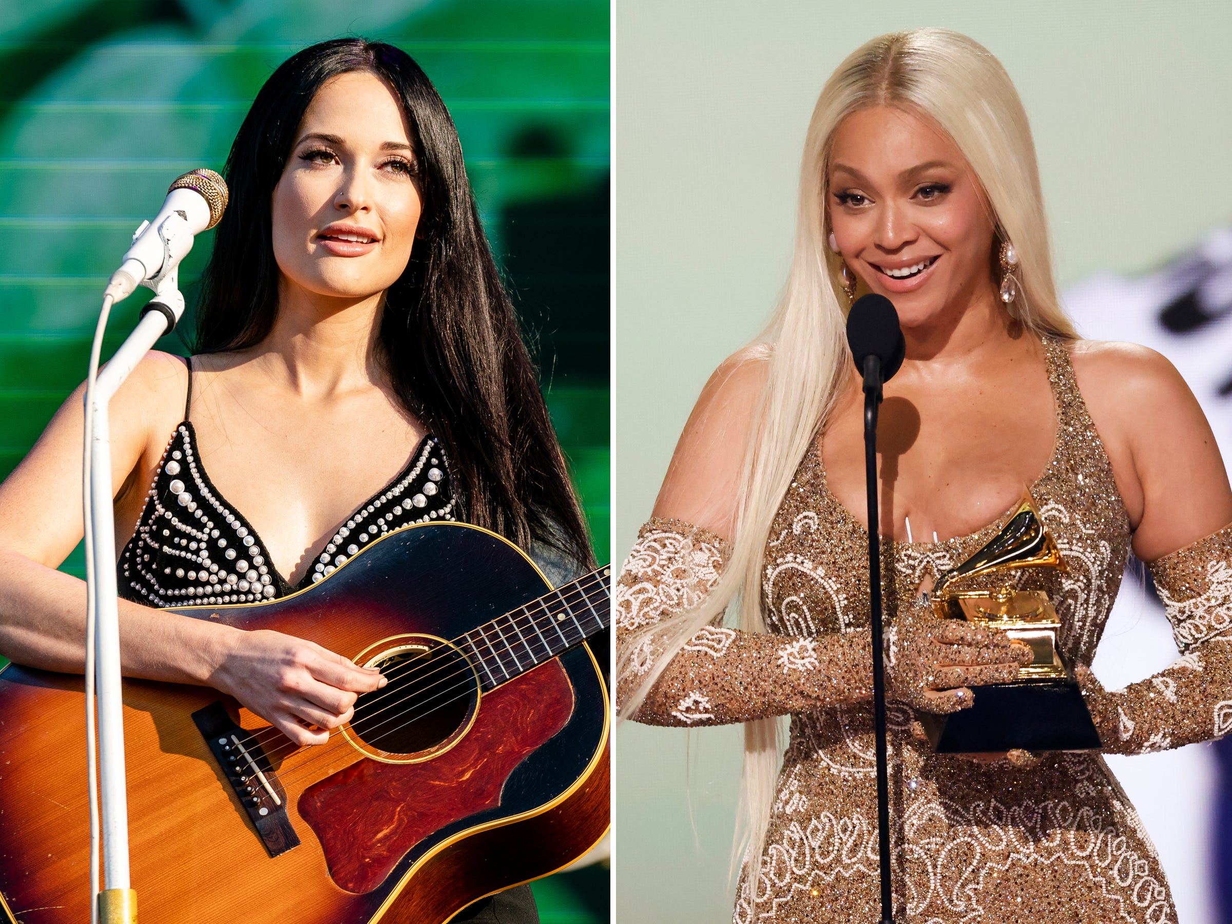 Kacey Musgraves and Beyoncé split image