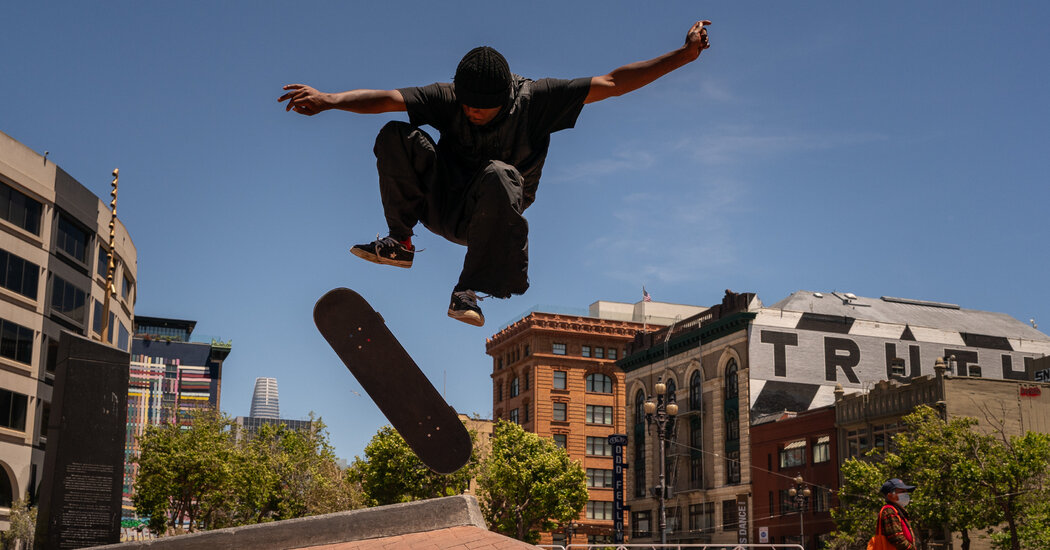 A San Francisco Plaza Was Down and Out. Then Skaters Moved In.