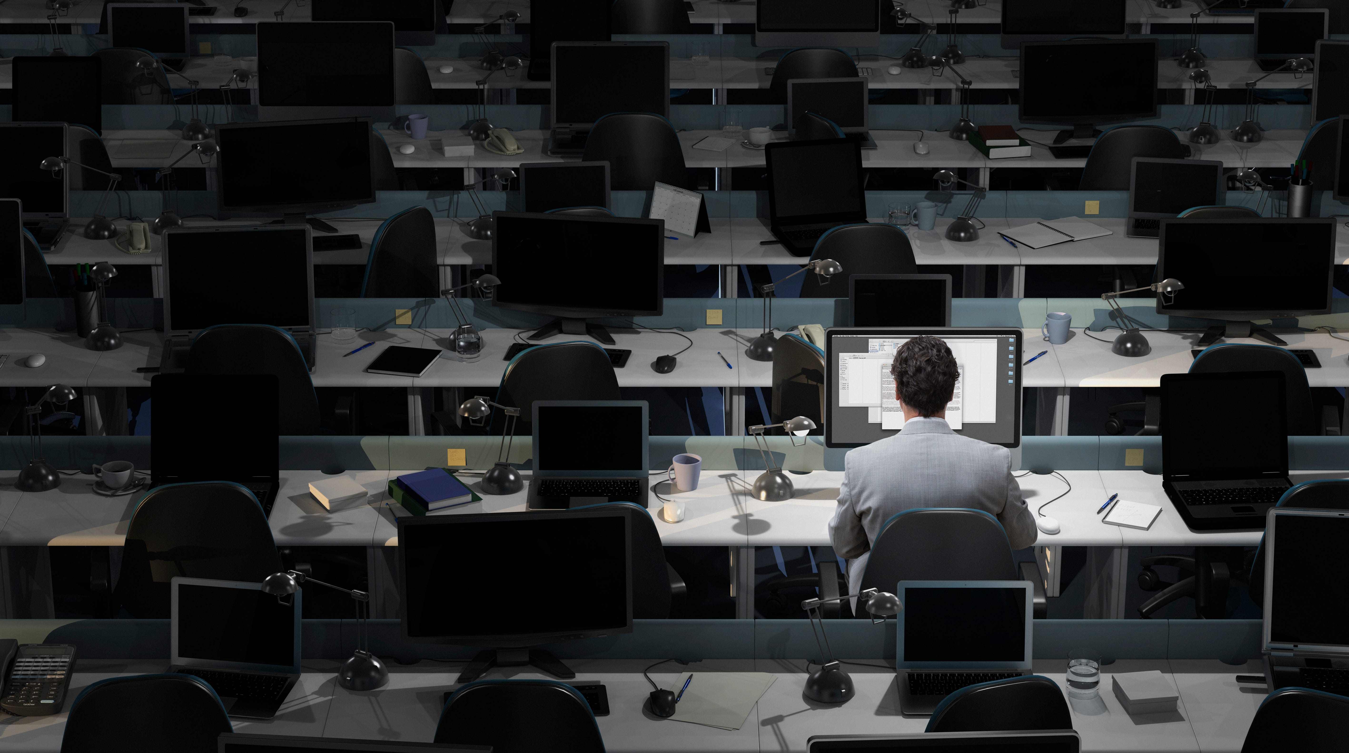 Man sitting at desk