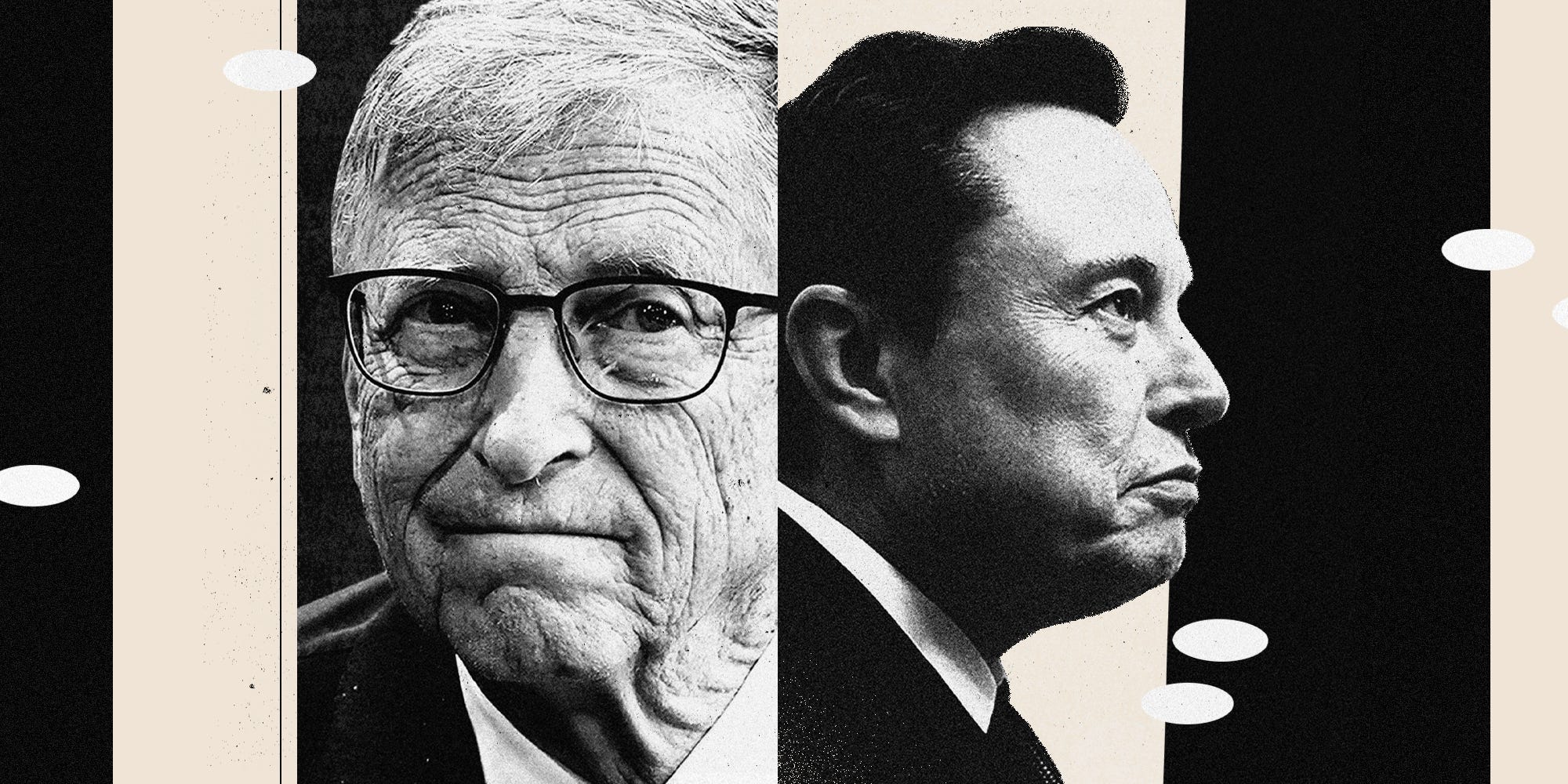 Photo collage of Bill Gates and Elon Musk
