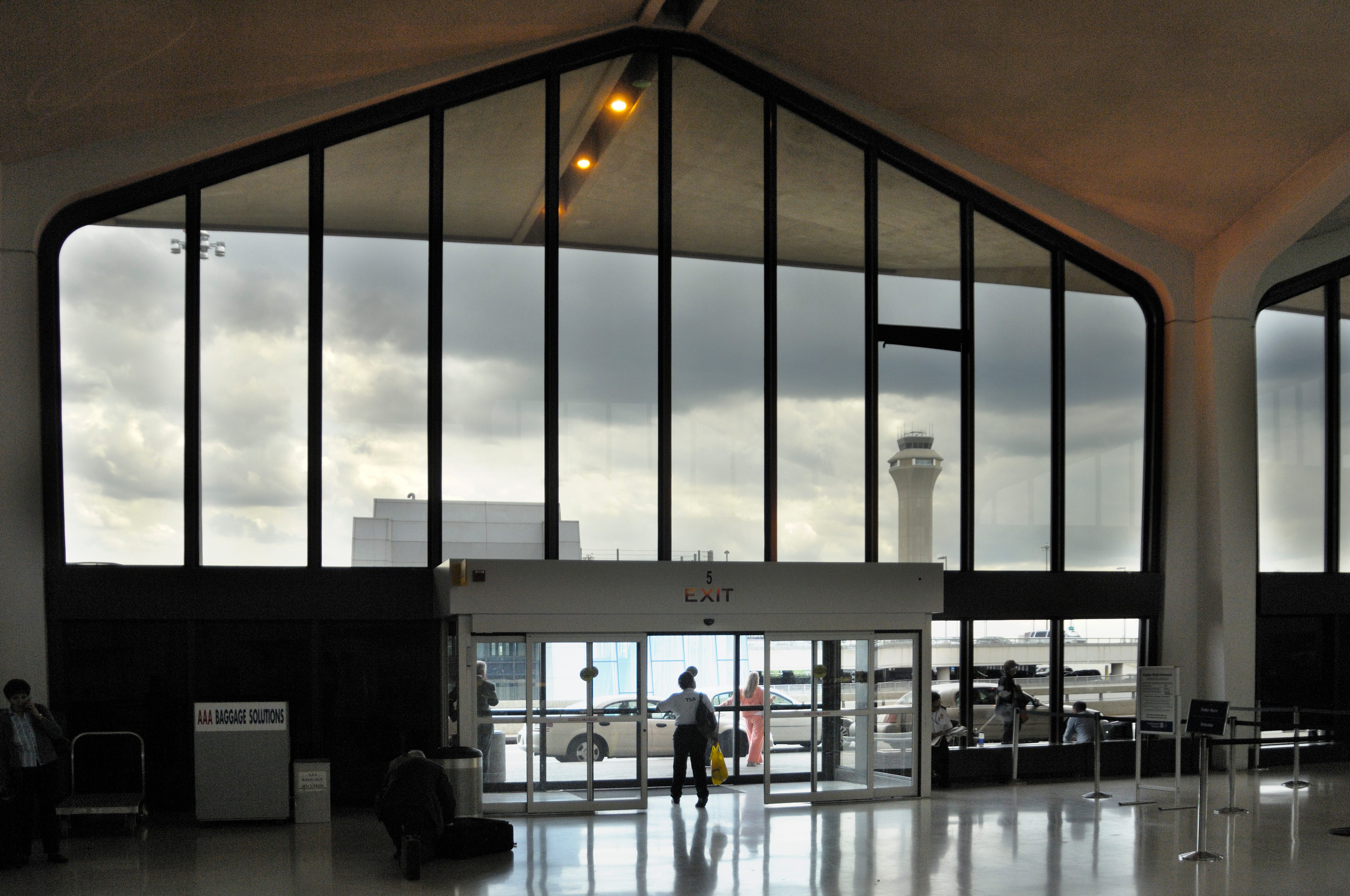 Newark Airport lobby and air traffic control tower