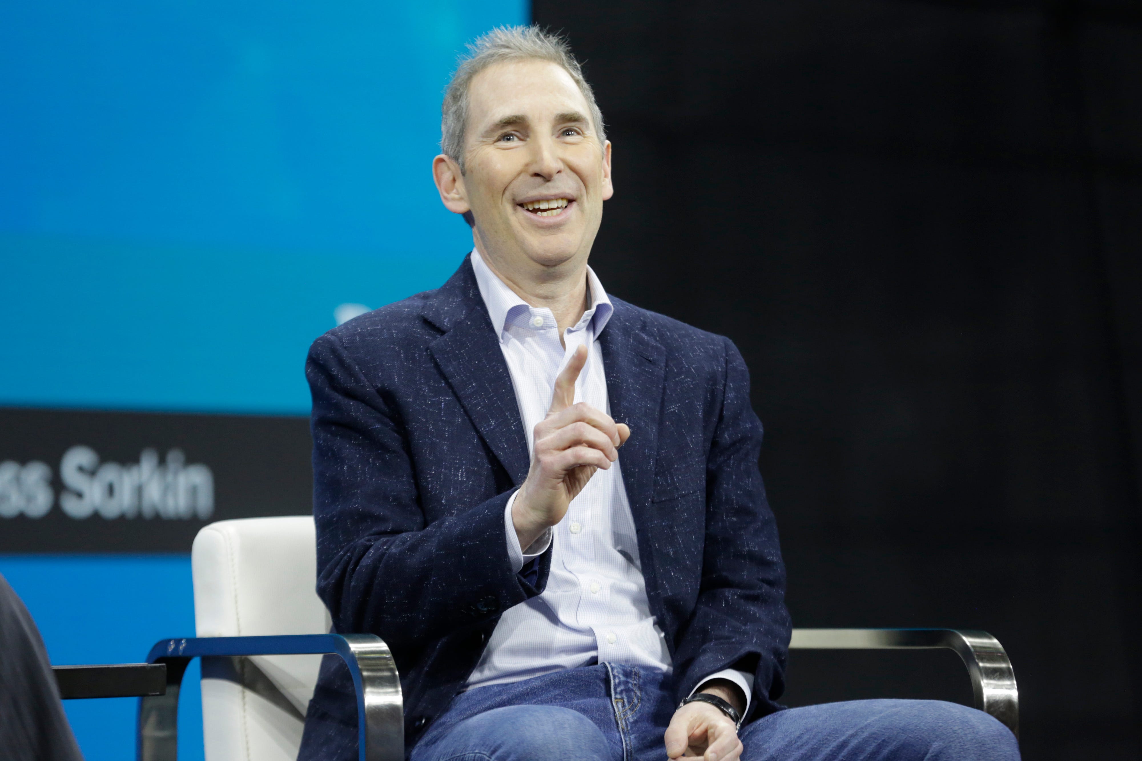 Amazon's CEO Andy Jassy speaking at The New York Times' DealBook summit.